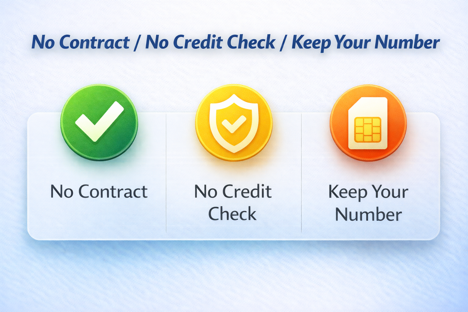 No contract no credit check keep your number